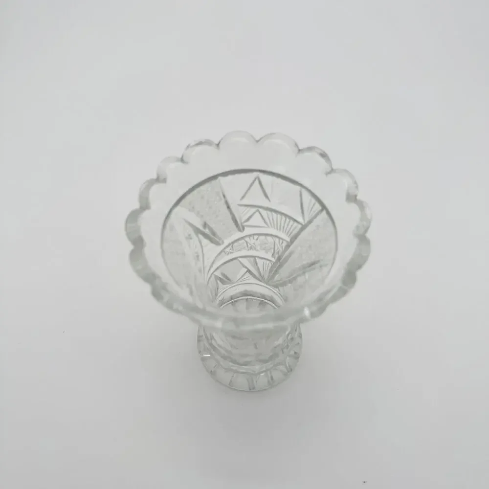 Antique ABP McKee Glass Innovation Corset Vase Cut Floral EAPG 5.5